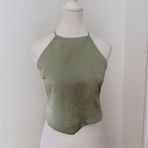 Heart Hips Sage Green Backless Camisole Top